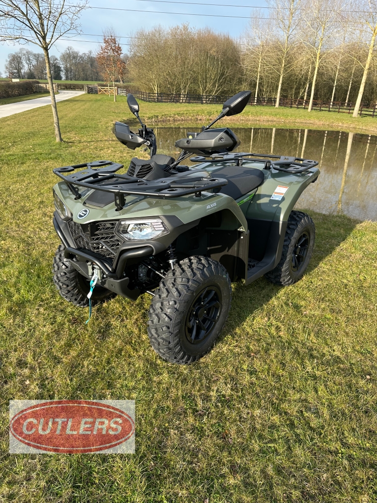 Front angled view of CFMOTO CFORCE 450 quad bike showing aggressive styling