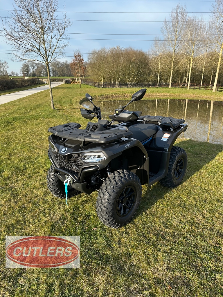 Front angled view of CFMOTO CFORCE 520 quad bike showing aggressive styling