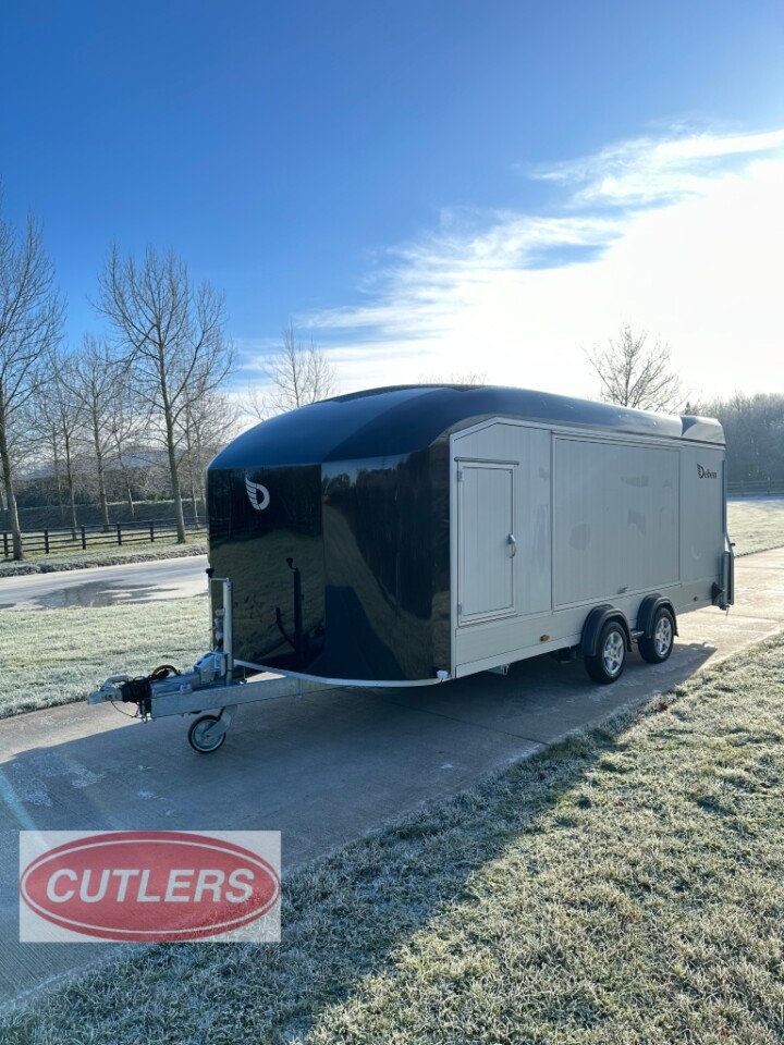 Front angled view of Debon C2000 car transporter trailer aerodynamic front