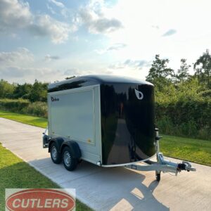 Debon C500 box trailer for sale UK twin axle catering trailer with side opening hatch