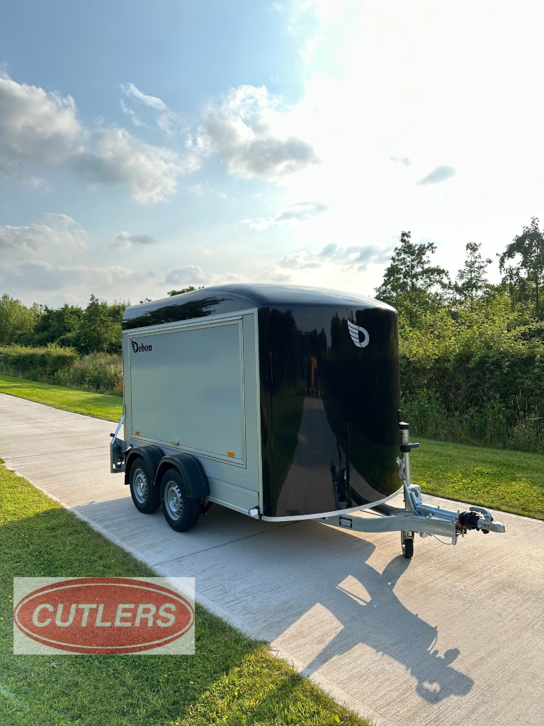 Debon C500 box trailer for sale UK twin axle catering trailer with side opening hatch